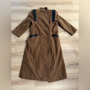 EGO Tan Trench Coat with Black Details